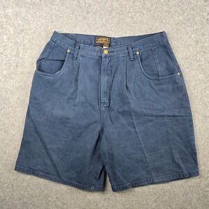 Vtg Eddie Bauer Pleated Shorts Womens 18 Navy Blue 90s Gorpcore Mom Shorts